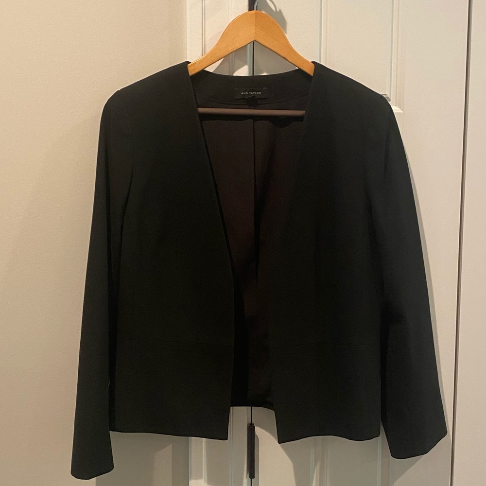 Ann Taylor Black Buttonless Suit Cost